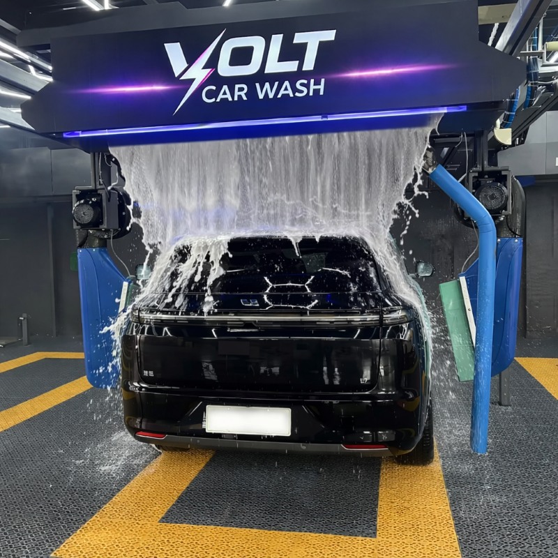 automatic car wash machine with powerful drying fans